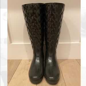 Authentic Hunter Quilted Tall Rain Boots Black